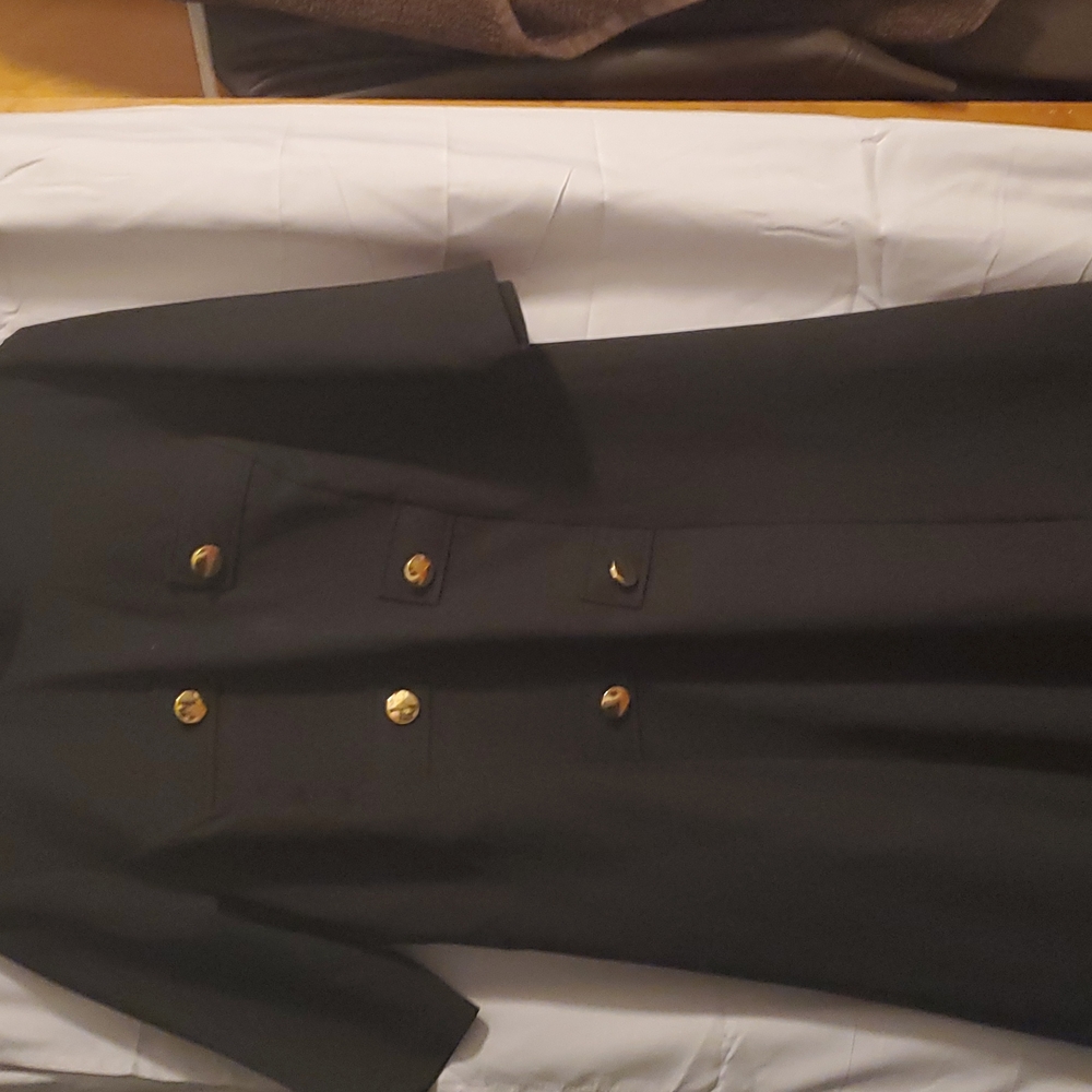Black Dress With Gold Button Detail
